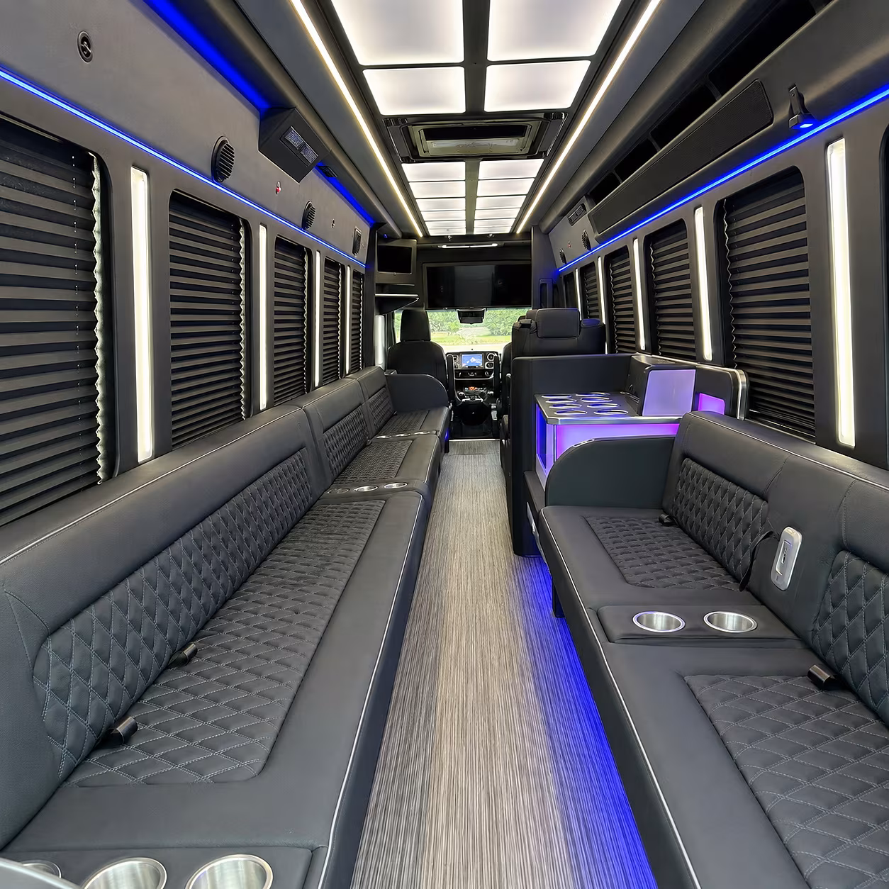 Akron Bachelor & Bachelorette Transportation party bus interior
