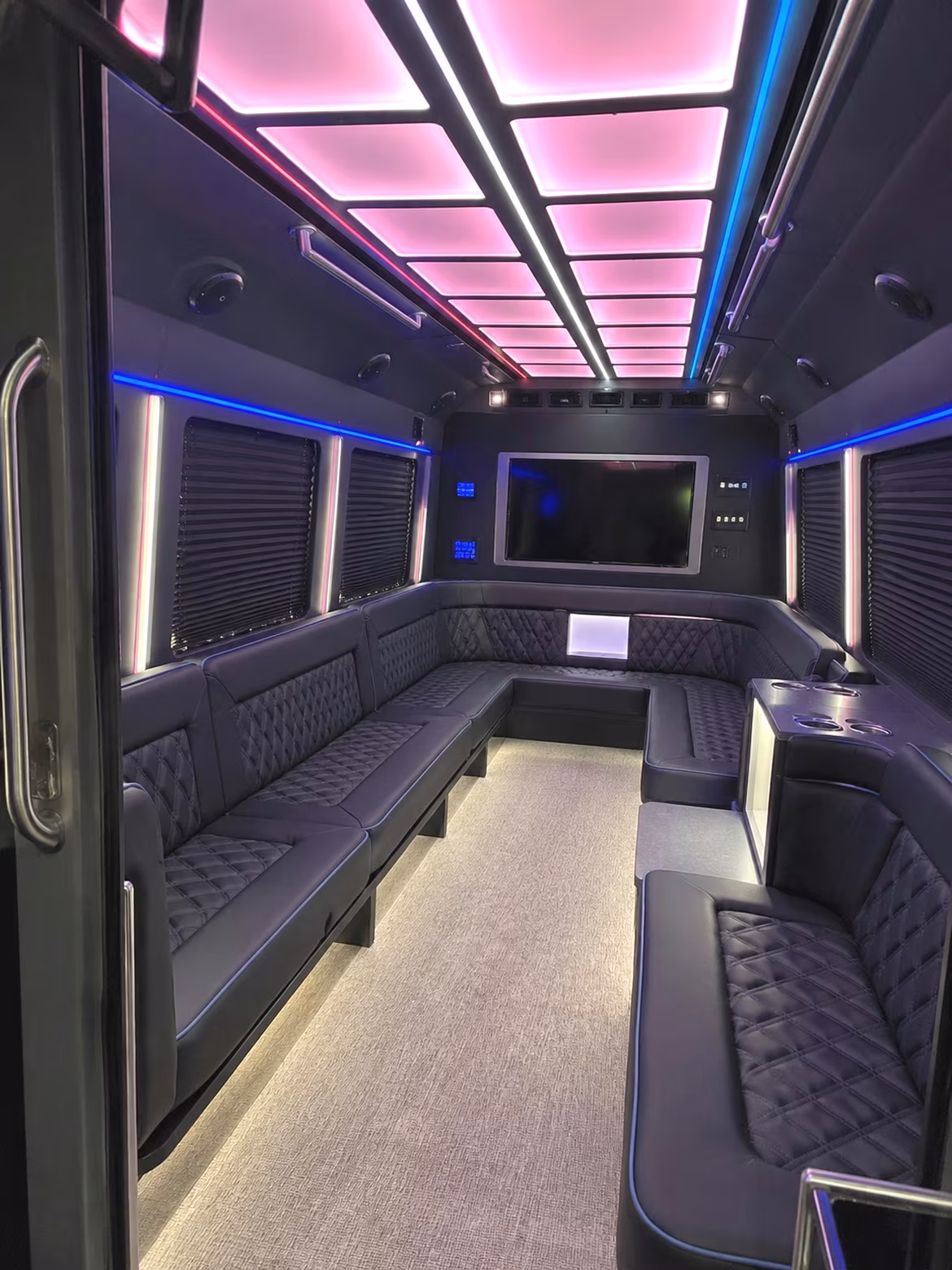 Akron Bachelor & Bachelorette Transportation party bus interior