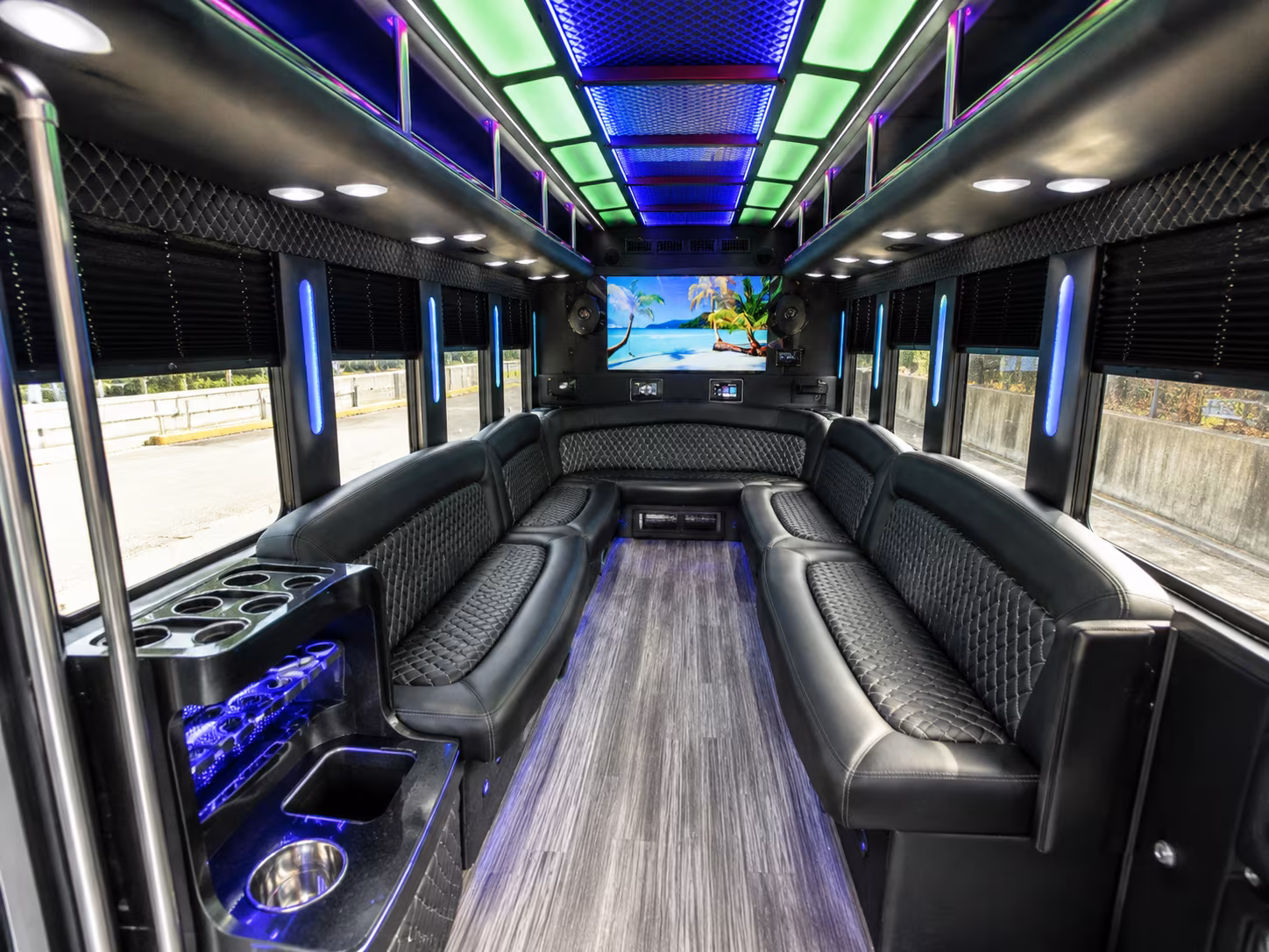 Akron Birthday, Sweet 16, & Quinceañera Transportation party bus exterior