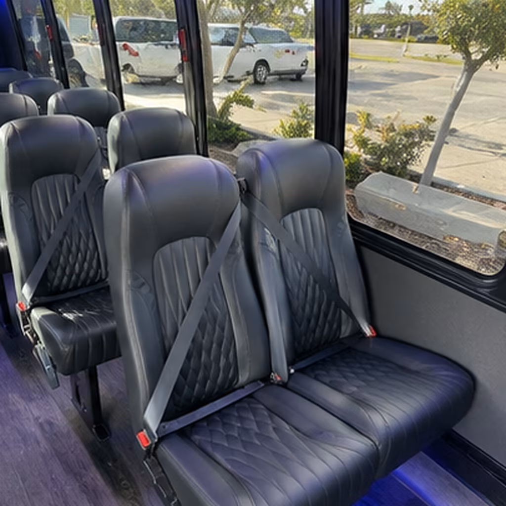 Akron School Event Transportation party bus interior