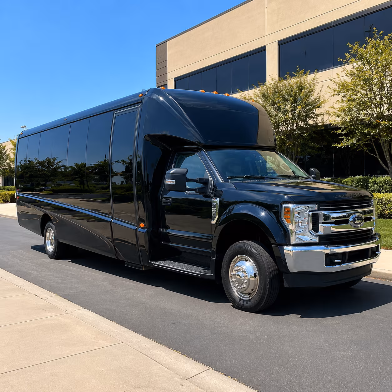 Akron School Event Transportation party bus exterior