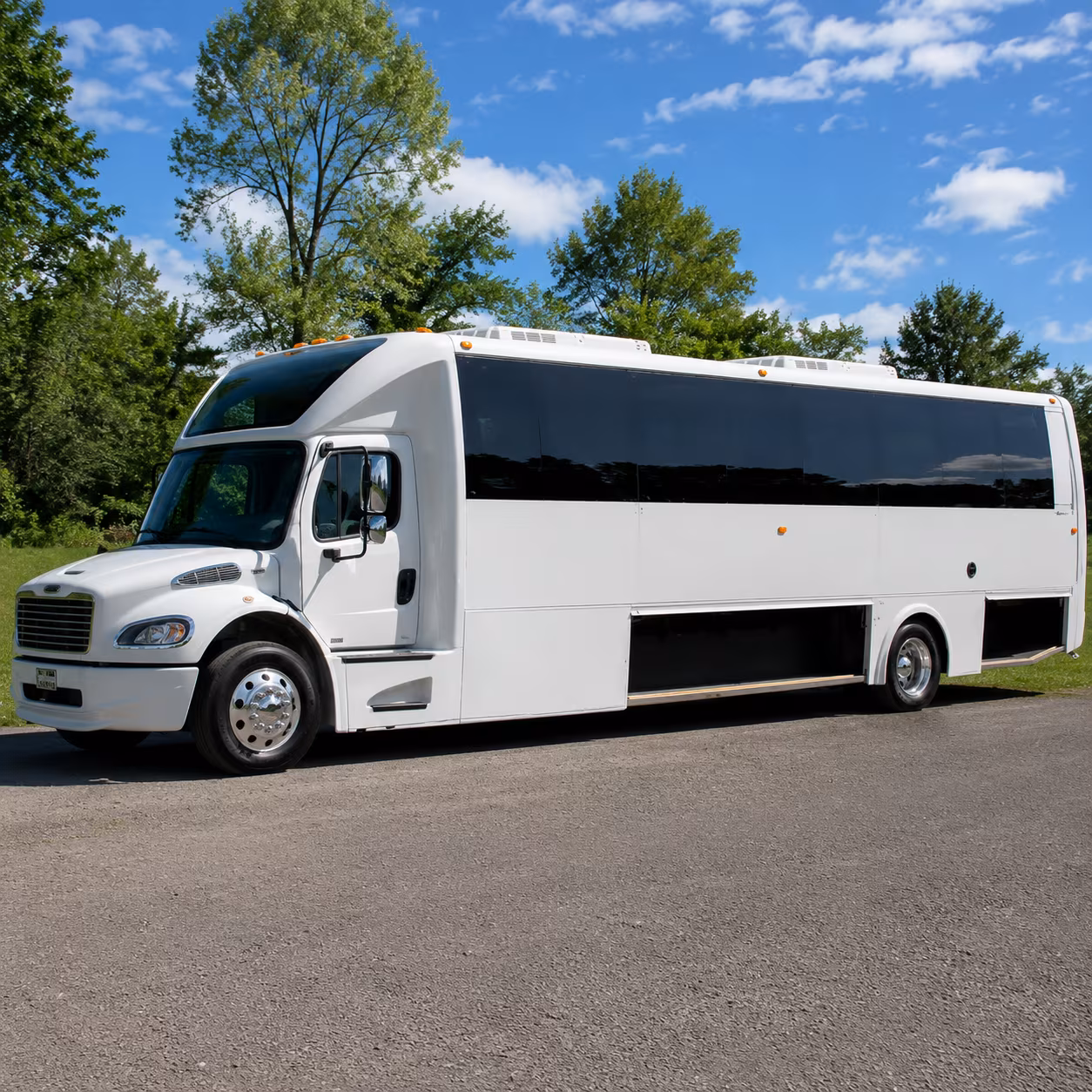 Akron Sporting Event Transportation party bus exterior