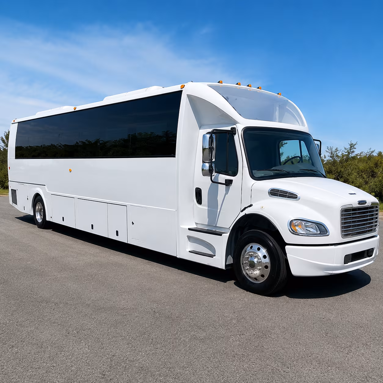 Akron Sporting Event Transportation party bus exterior