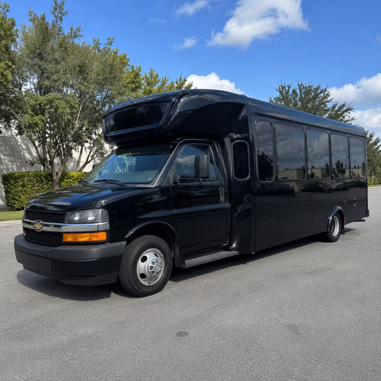 Akron Sporting Event Transportation party bus exterior