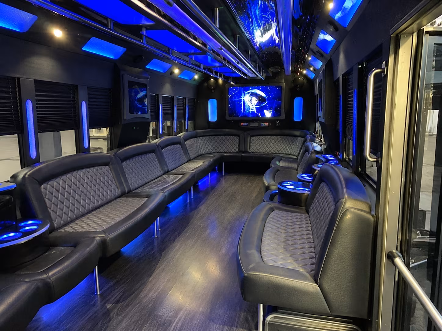 Akron Wedding Transportation party bus interior