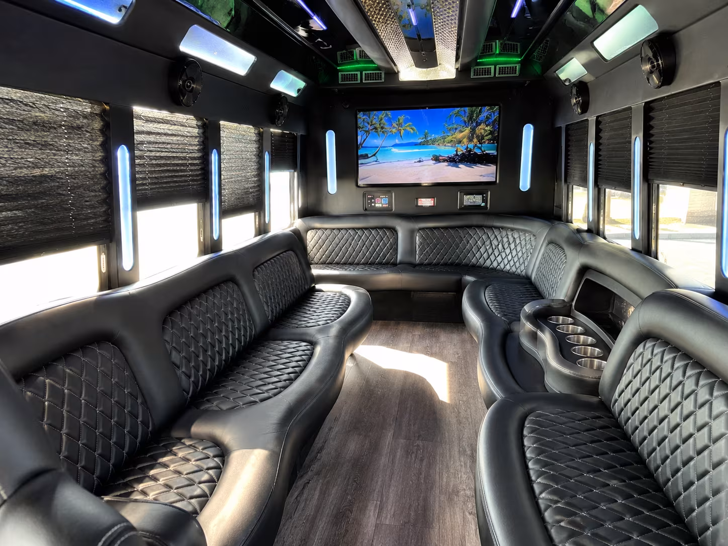 Akron Winery Tour & Pub Crawl Transportation party bus interior