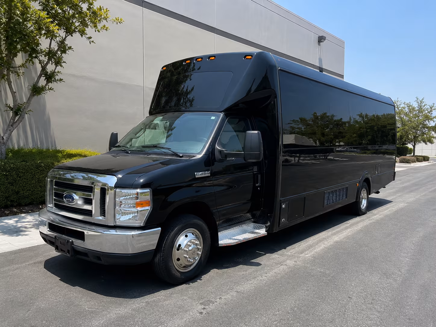 Interior of a party bus rental serving Akron